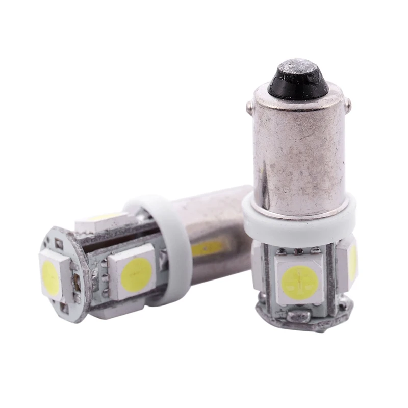 

10 x White BA9S T4W 5 LED SMD 5050 Car Indicator Light Interior Bulb Lamp