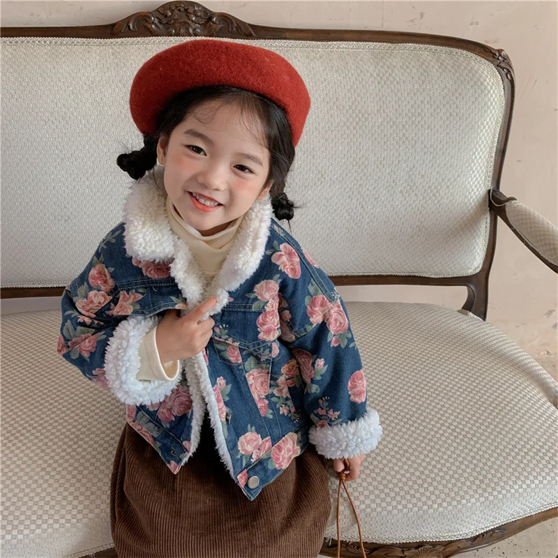 

Girls Coat Jacket Thicken Plus Velvet 2021 Special Thicken Plus Velvet Winter Autumn Cotton Tops Outerwear Children's Clothes