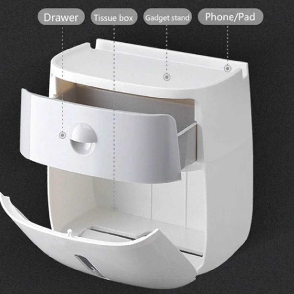 Bathroom Waterproof Tissue Box Plastic Toilet Paper Holder Wall Mounted Storage Box Double Layer Napkin Dispenser Organizer