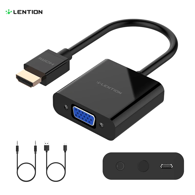 Переходник Lention HDMI VGA штырь 1080P|Компьютерные кабели и разъемы| |