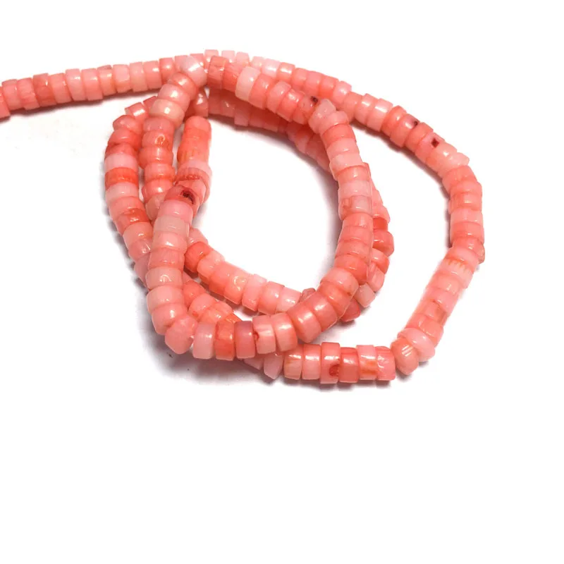 Бусины кораллового цвета из натурального камня цилиндрической формы свободные