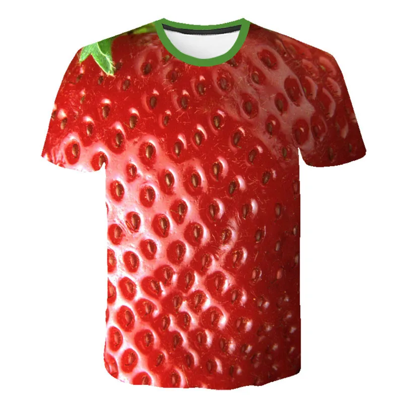 

2021 summer new boys and girls 3D fruit print T-shirt, super fashion cute personality short sleeve, comfortable Harajuku clothin