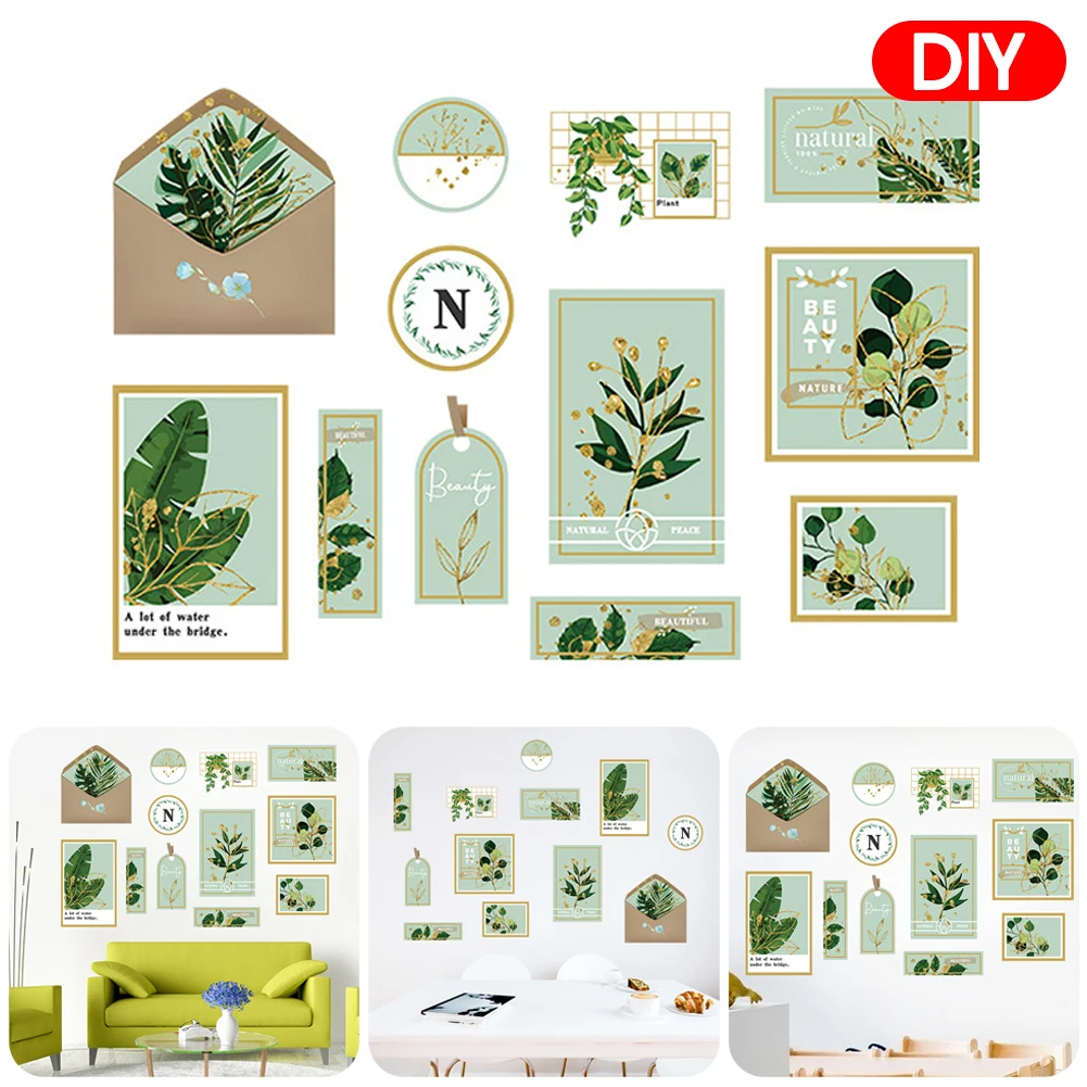 

Green Leaves Wall Stickers Baby Nursery Wall Decals PVC Waterproof Adhesive Wall Decor for Living Room Bedroom Home Decor