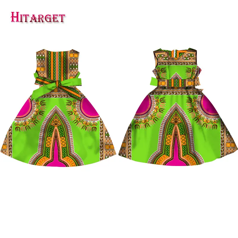 Модные африканские платья для девочек; Vestidos Kanga; одежда с принтом Дашики в африканском стиле; платье трапециевидной формы без рукавов; Java; WYT57 - Цвет: 5