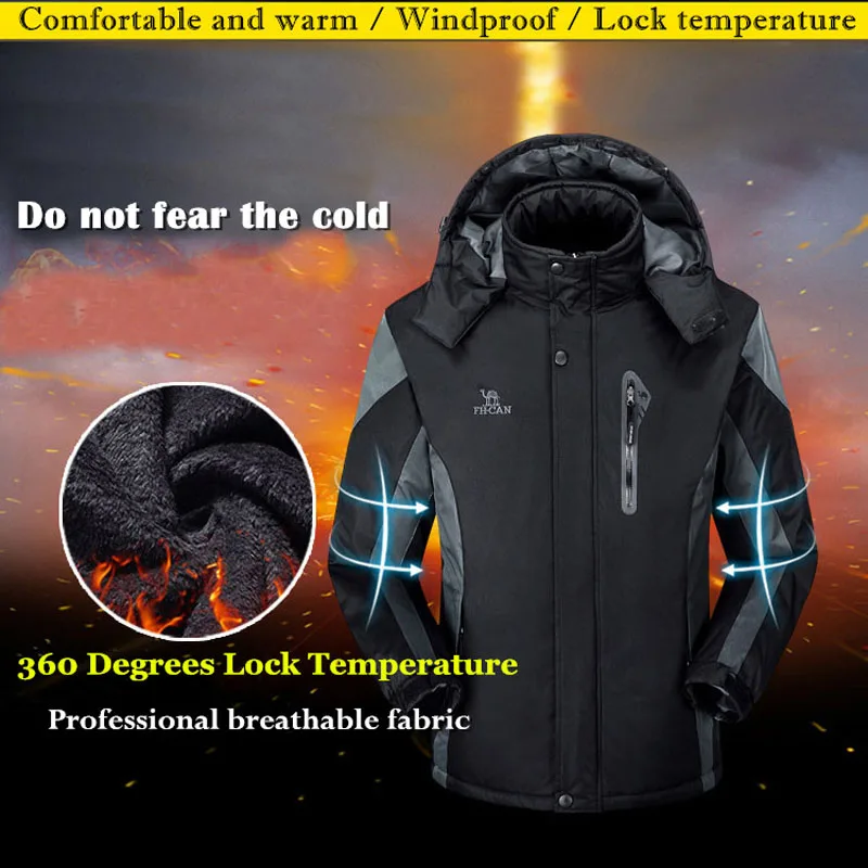 

Ski Suit Men Winter mountaineering wear Snowboarding Sets Super Warm Waterproof Windproof Fleece liner Hiking Jacket + pants