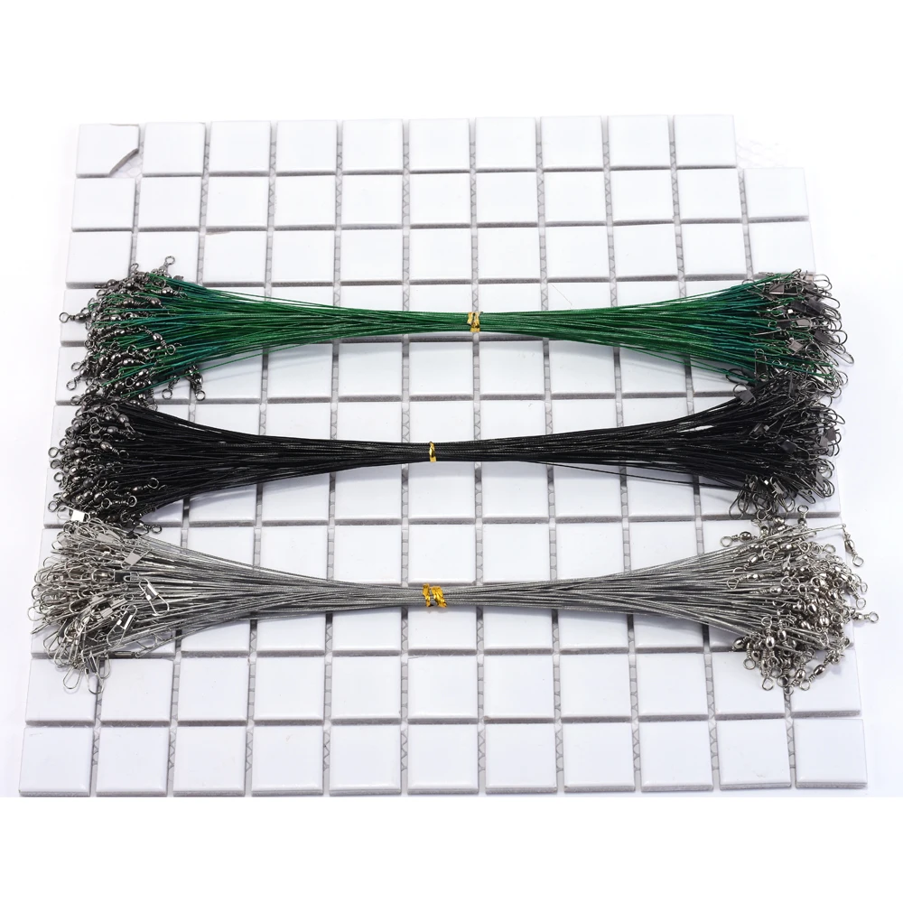 

Anti Bite Steel Fishing Line Steel Wire Leader with Swivel Fishing Accessory Lead Core Leash Fishing Wire 15CM-50CM 20 PCS