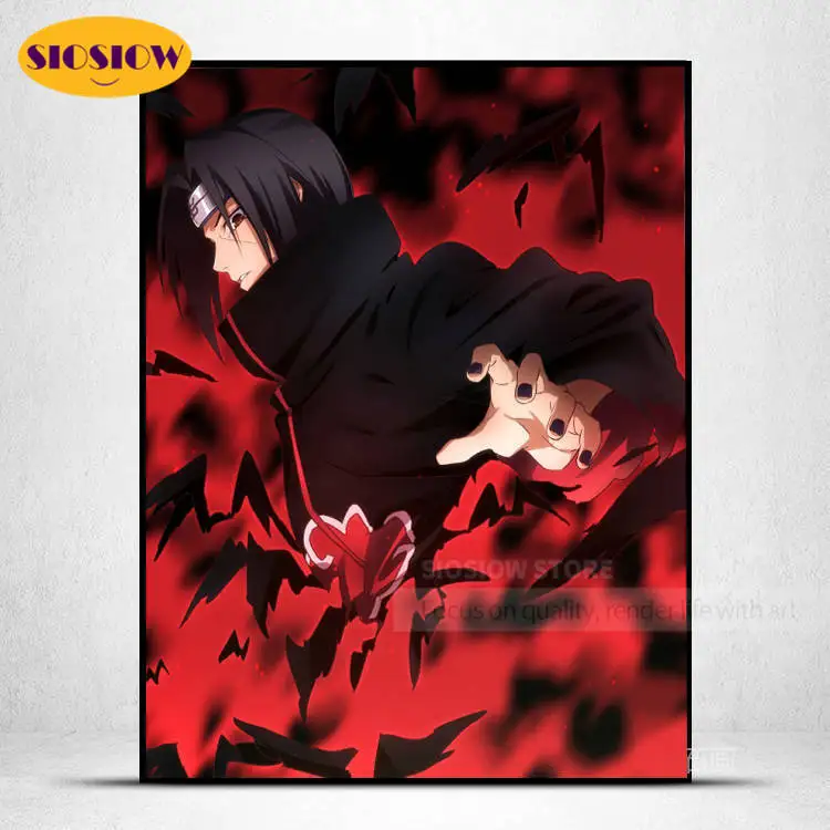 5D DIY Posters Diamond Painting Cartoon Naruto Itachi Figure Full Square Mosaic Embroidery Gifts For Boy Decor Home Room | Дом и сад