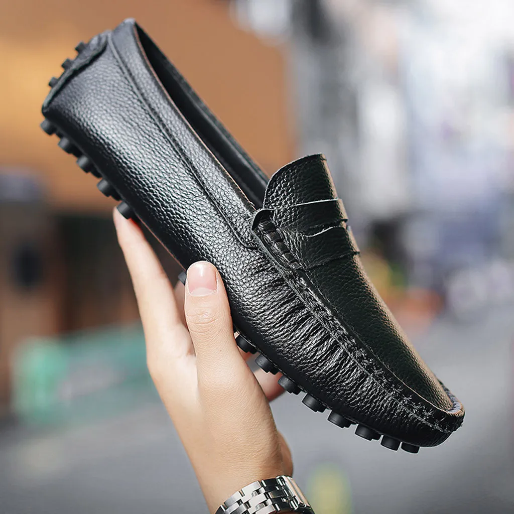

Quality Pu Leather Men Loafer Soft Moccasins Loafers Fashion Brand Men Flats Comfortable Driving Shoes Big Size 39-46