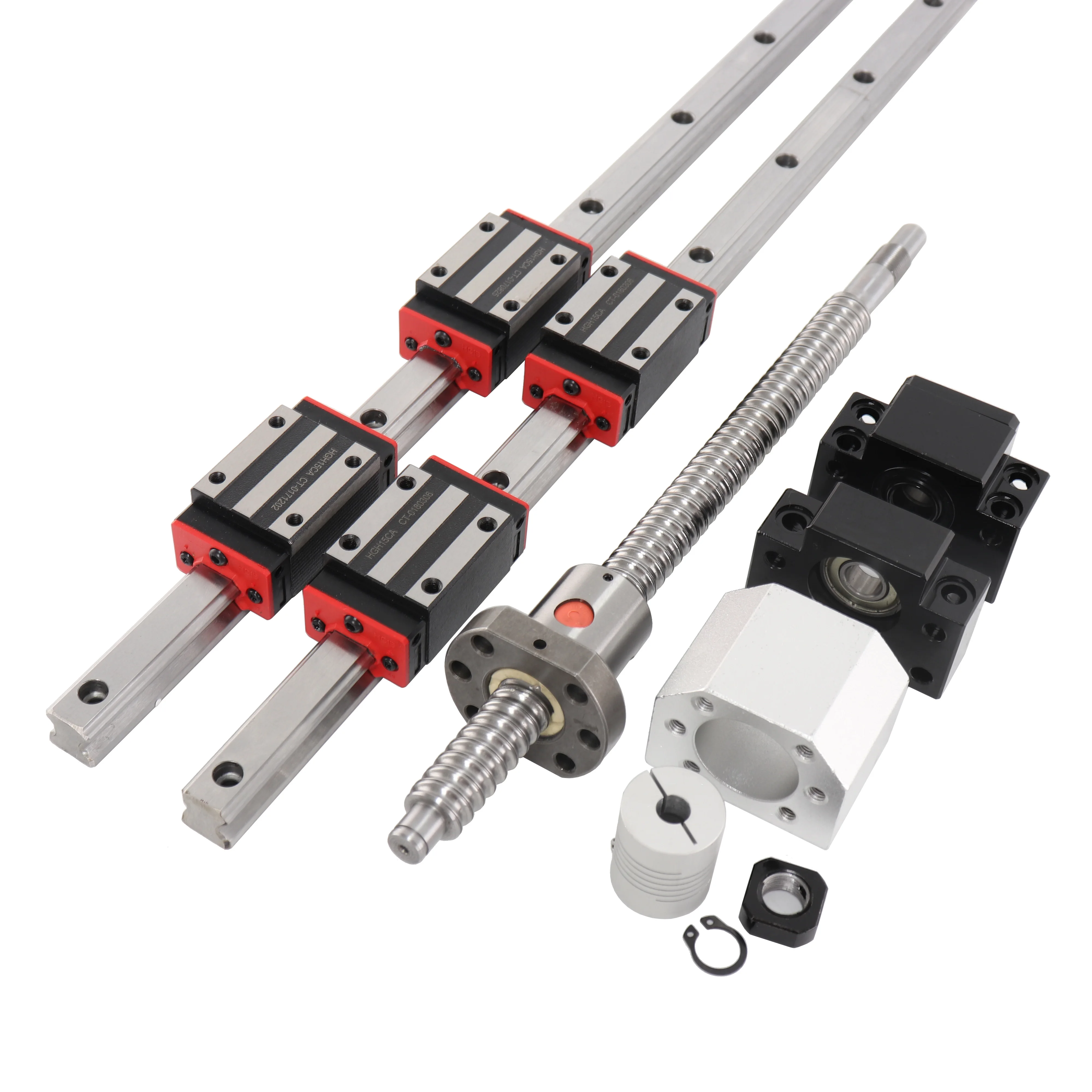 

2PCS HGH20 L-1100MM 1150MM+1 SET SFU1605+4PCS HGH20CA HGW20CC BK BF Linear guide High assembly square load ball