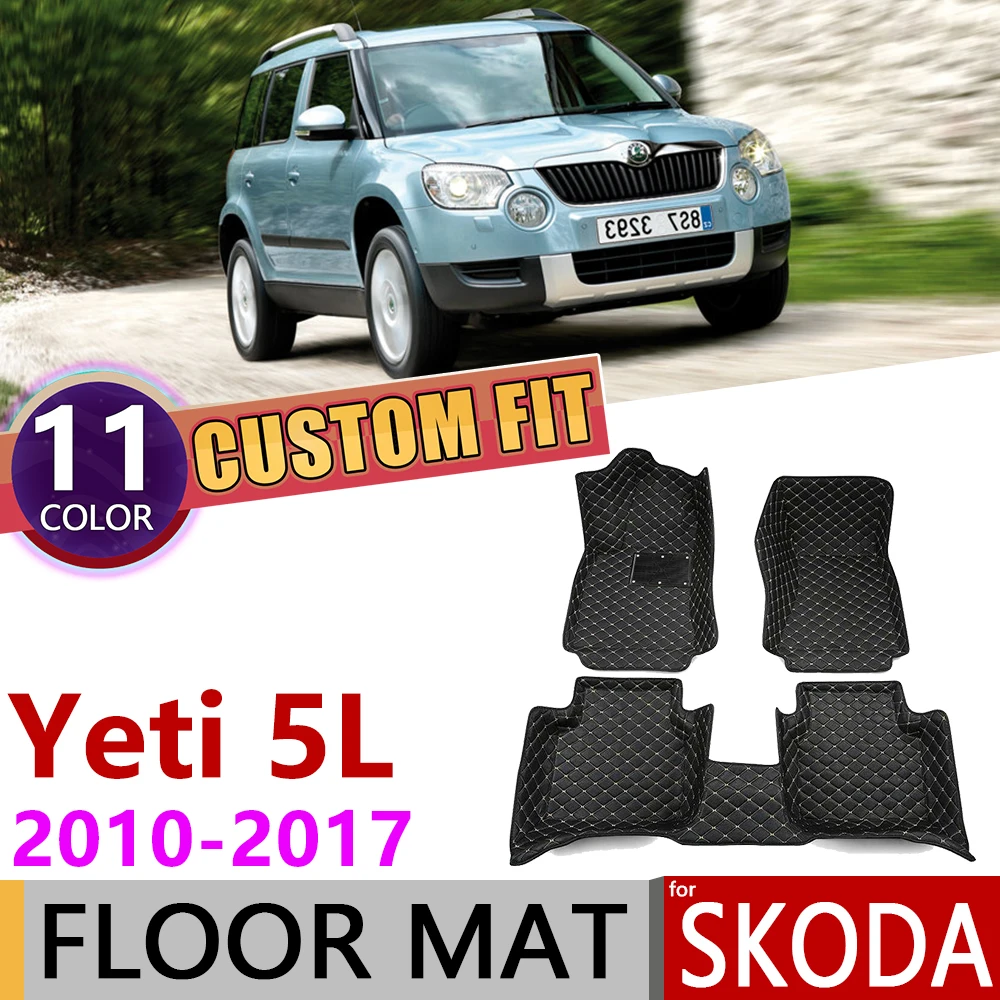 Пользовательские кожаные автомобильные коврики для Skoda Yeti 5L 2010 ~ 2017 5 мест Авто