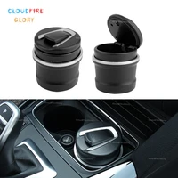 cloudfireglory ashtray blue led light smokeless stand cylinder kit for car cup holder fit for vw golf polo jetta for audi a3 a4