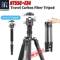 10 layers carbon fiber travel tripod monopod compact innorel rt55c with panoramic low gravity center ball head for dslr cameras