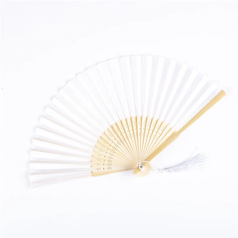 

Retro White Black DIY Chinese Style Folding Fan Wooden Classical Dance Fans Party Favor Craft Gift Photo Props