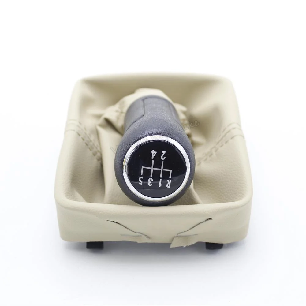 Кожаная ручка переключения передач для VW Polo 9N 9N2 GTI 2002 2003 2004 2005 2006 2007 2008 2009 2010 5