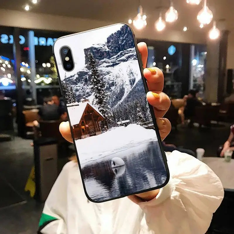 

natural scenery lake Snow lanscape high quality Phone Case cover for iPhone 11 12 pro XS MAX 8 7 6 6S Plus X 5S SE 2020 XR