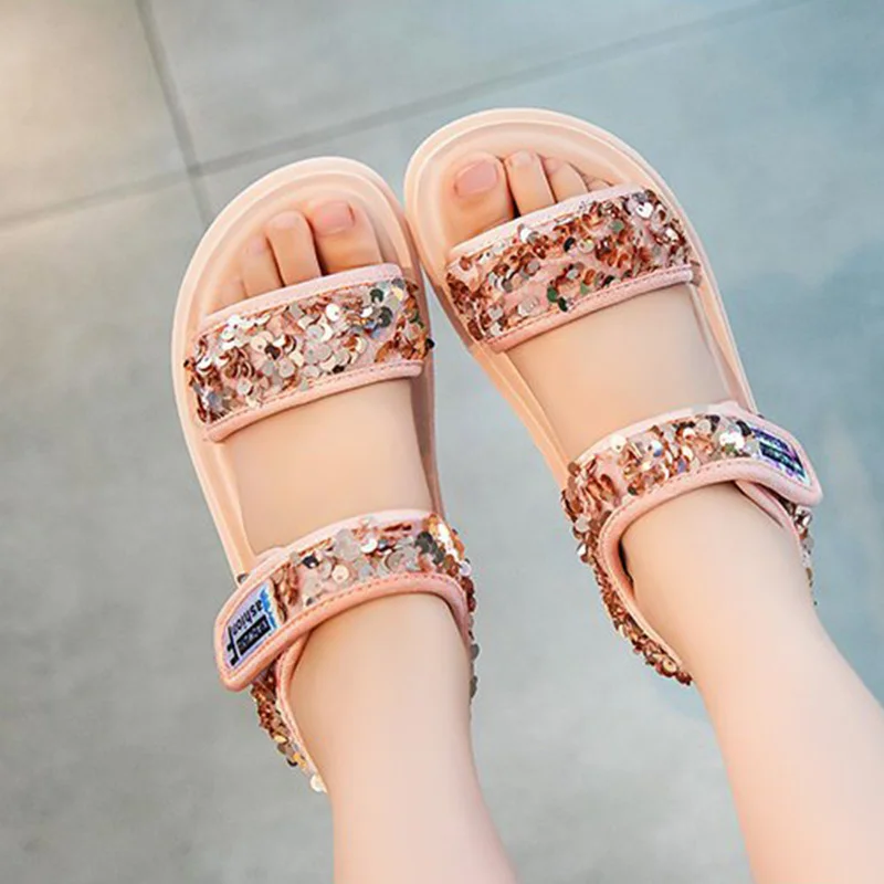 

Summer Cassual Sequins Kid Girls Sandals Baby Children Sandals Shoes Gril Beach Boys Sandals For Teen Fashion Unisex Sport Shoes