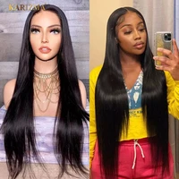 peruvian glueless straight 13x4 lace front human hair wigs transparent lace frontal wig long straight hair wig for black women
