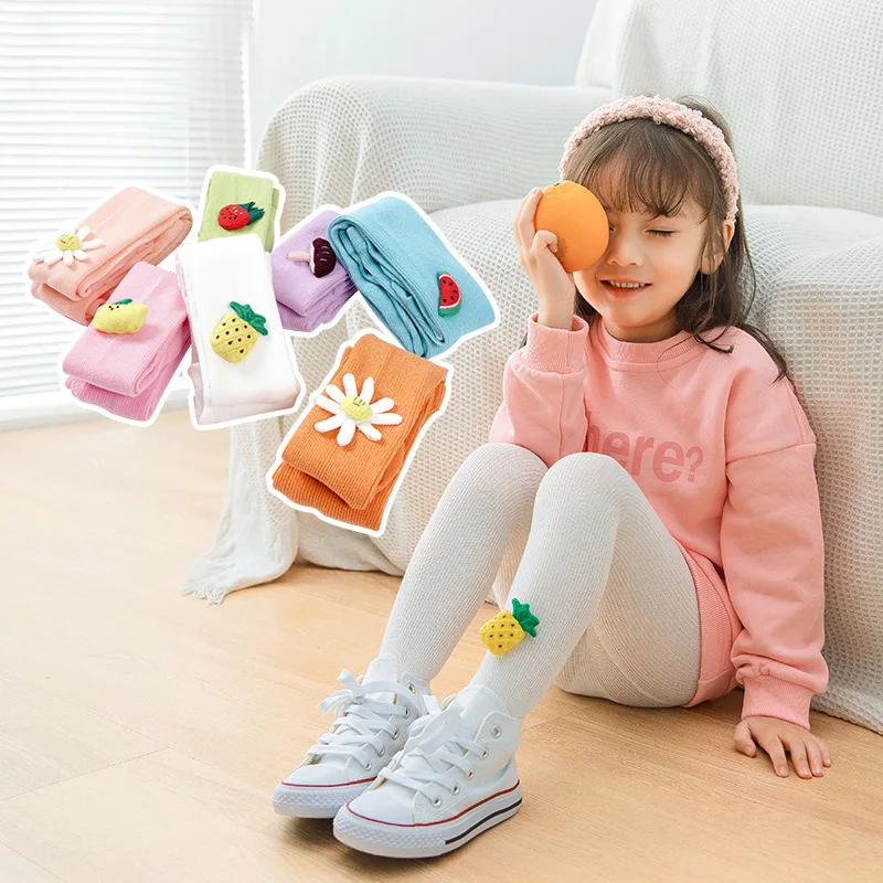 

Girls Leggings Candy-colored Thin Cotton Kids Fruit Children's Dance Pantyhose