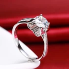 Кольцо с муассанитом и D-образным цветом VVS1, отличный подарок для помолвки для женщин, лабораторное кольцо с бриллиантом, чистое серебро 925 пробы