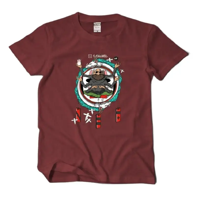

Unisex Anime Miyazaki Hayao Spirited Away Kamaji Fairydust No Face Man Cotton T-shirt Tee