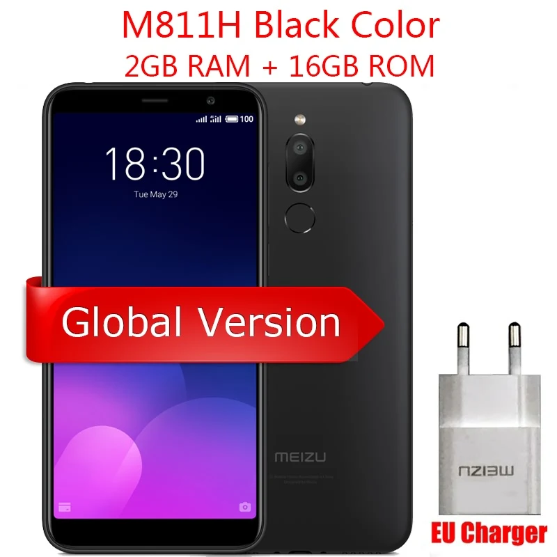 M811H Black 2G 16G Meizu M6T, 6 T, 4G, LTE, мобильный телефон, 2 ГБ, 16 ГБ, MTK6750, четыре ядра, 5,7 дюймов, HD, полный экран, двойная задняя камера, отпечаток пальца, gps - Цвет: M811H Black 2G 16G