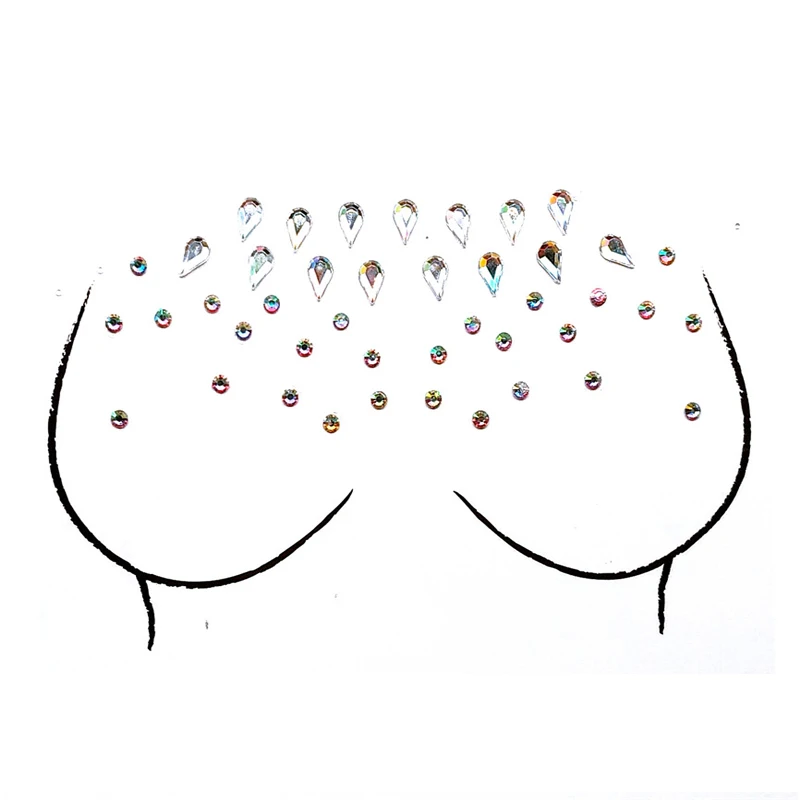 20 видов стилей блестящая клейкая татуировка на груди стикер s для драгоценных