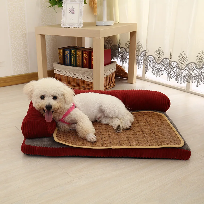 

Dog Bed Soft L Shaped Chaise Lounge Sofa Cushion Pet Cat Dog Bed Couch Fleece Warm Dog Beds For Small Large Dogs Puppy Kennel