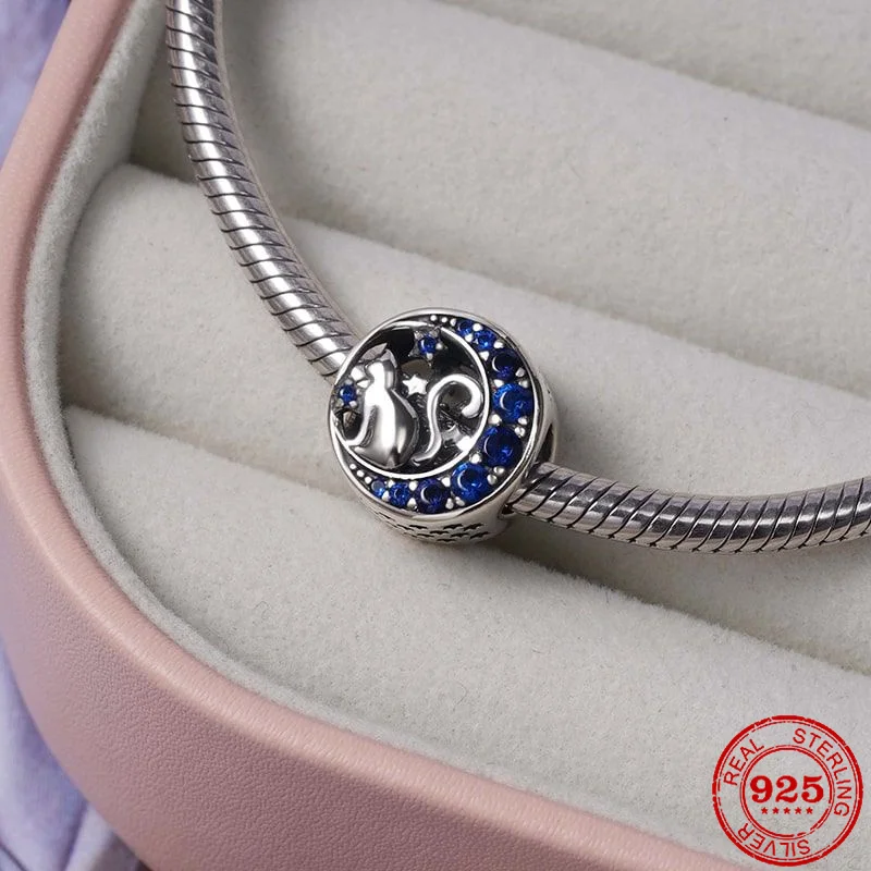 Подходят для оригинального браслета Pandora искусственный Серебряный Кот подвеска