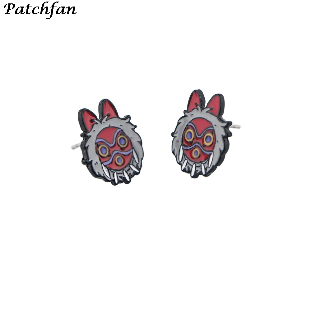 A4258 Patchfan Cartoon Cute Pierce Ear Stud kids Earrings For Womens Enamel Princess Jewelry Gifts Girls | Дом и сад