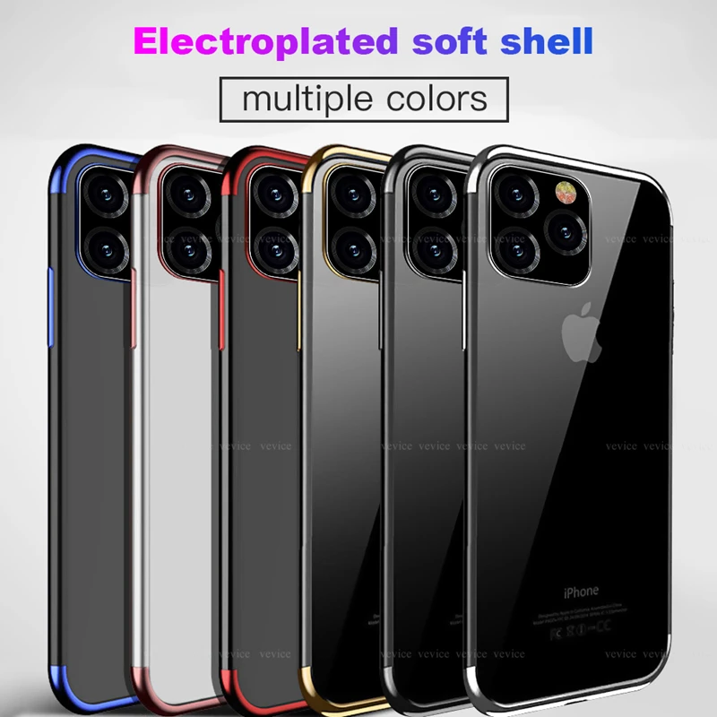 Тонкий Кристальный чехол для iPhone 11 8 7 6s 6 11Pro X XS XR MAX роскошное покрытие из ТПУ Plus 11pro