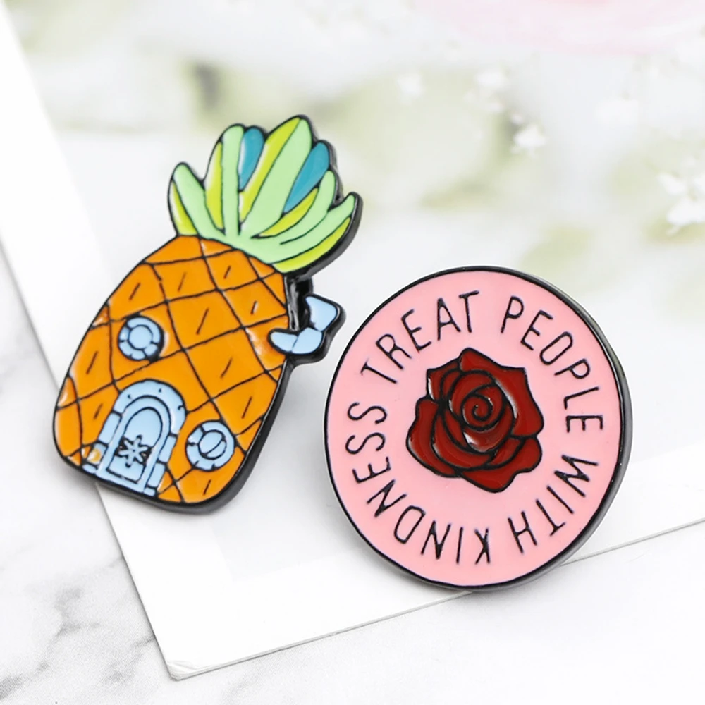 

Creative letter Rose Brooch collar pin personality pineapple fruit Badge
