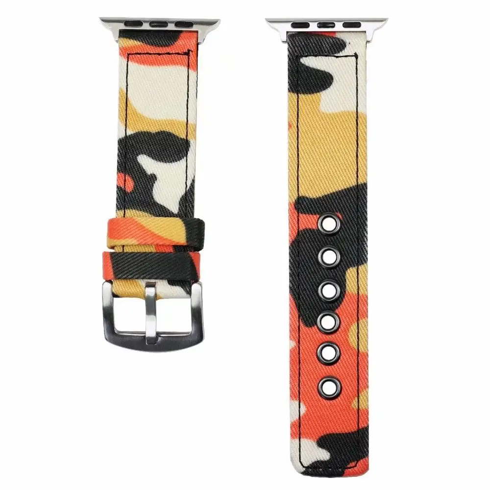 Orange Camouflage YUKIRIN камуфляж наручные ремень полотно холста для Apple Watch Series 4 3 2 1 нейлоновый ремешок для iwatch мужской 44 мм 42 мм 40 мм 38 мм - Цвет ремешка: Orange Camouflage