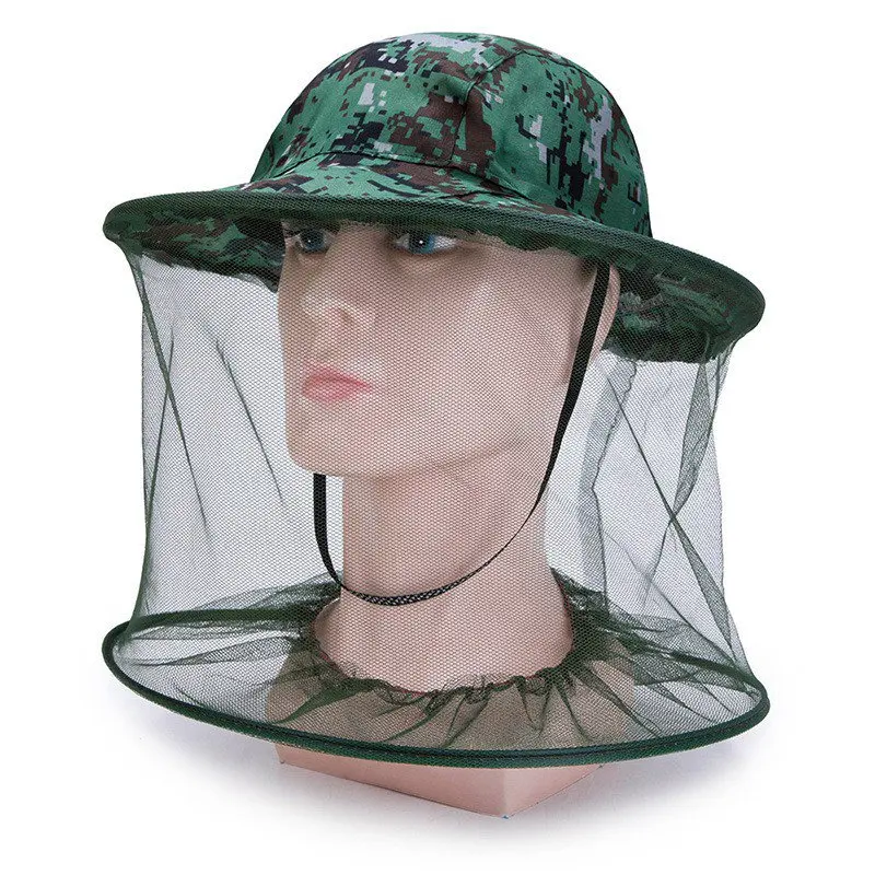 Mosquito Hat Fish Beekeeping Gauze Head Net Cap Anti Sun Protection Field Jungle Mask Face Protect Cover Hats | Спорт и развлечения