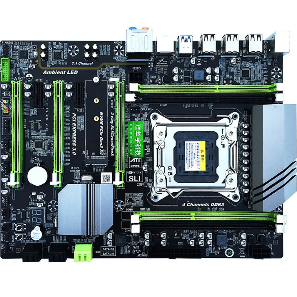 

X79T Computer Mainboard 2011-pin CPU Four-channel DDR3 Memory Supports M.2 Heat Dissipation Large Mainboard