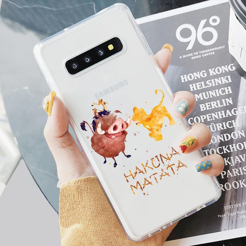 TPU Король Лев simba Pumba Hakuna Matata мягкий чехол для телефона samsung S7 Edeg S8 S9 Plus S10+ S10E Lite A50 A70 NOTE8 - Цвет: TPU