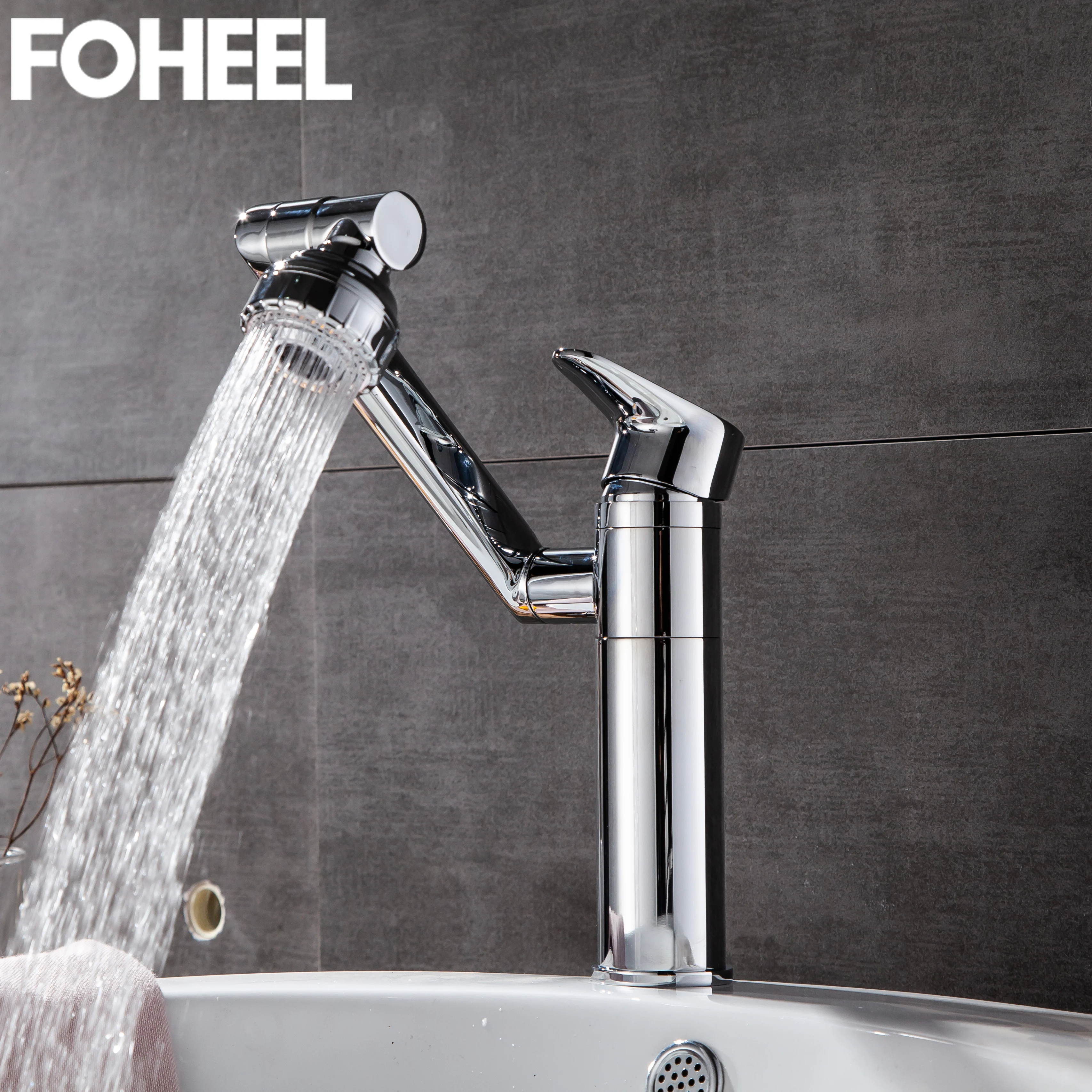 FOHEEL смеситель для раковины с поворотом на градусы кран ванной комнаты