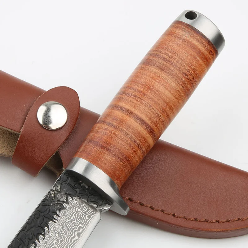 

Straight Knife Hand Pattern Steel Forging Outdoor Stainless Steel Hunting High Hardness Surface Polishing Cow Leather Knife