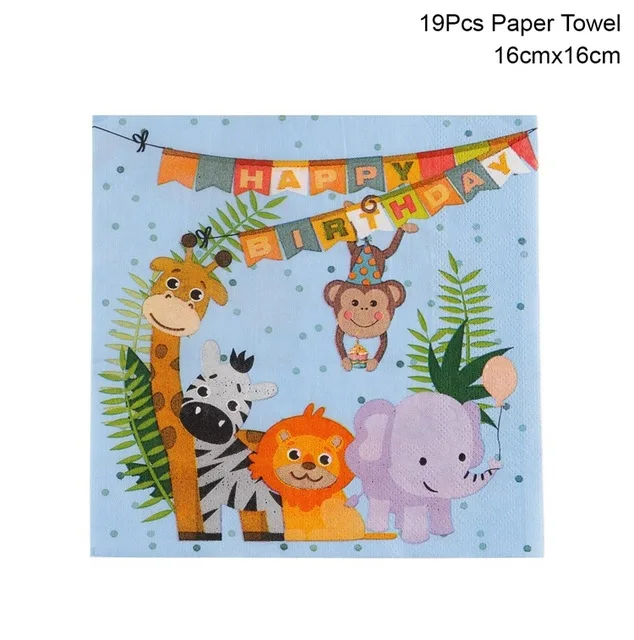 paper towel 19pcs Вечерние шары Staraise Jungle для сафари и животных, вечерние шары с пальмовыми листьями, вечерние шары в джунглях для сафари на день рождения - Цвет: paper towel 19pcs