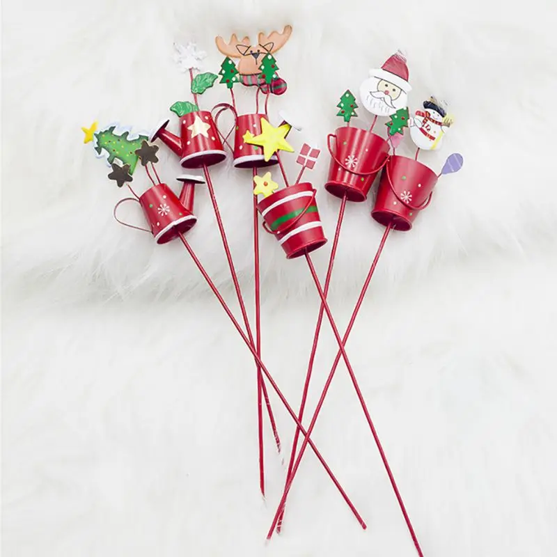 Упаковка из 1 железный чайник/ведро вставные палочки Рождественский орнамент