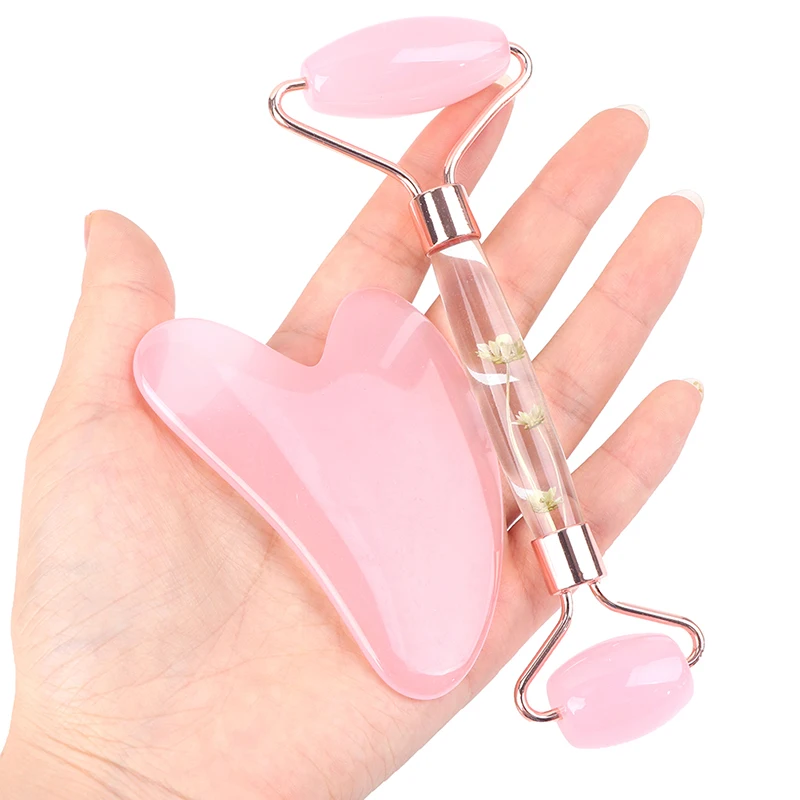 Натуральный нефритовый ролик и комплект Guasha косметический массажер для лица с