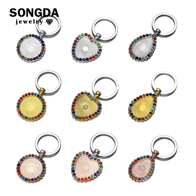 SONGDA с фокусным расстоянием 25 мм кабошоны базовые брелок в стразах кулон ручной