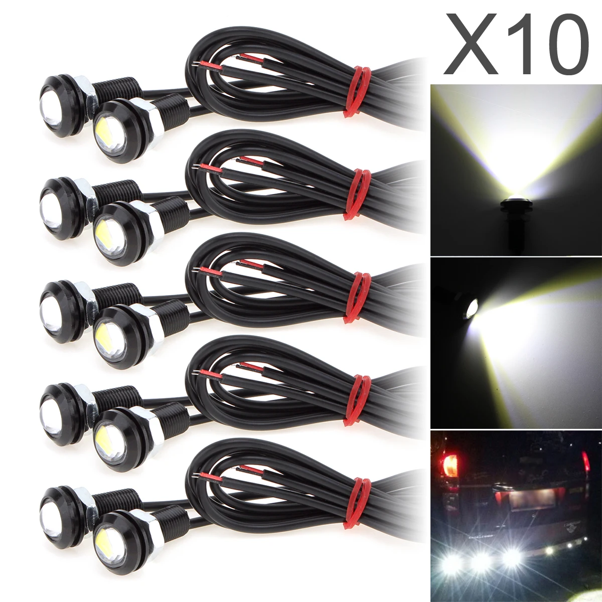 

10pcs White 6000K Eagle Eye Backup Reverse Light 9W 18MM 5730 Chip Car Fog Light DRL Bulb Reverse Backup Parking Signal Lamp