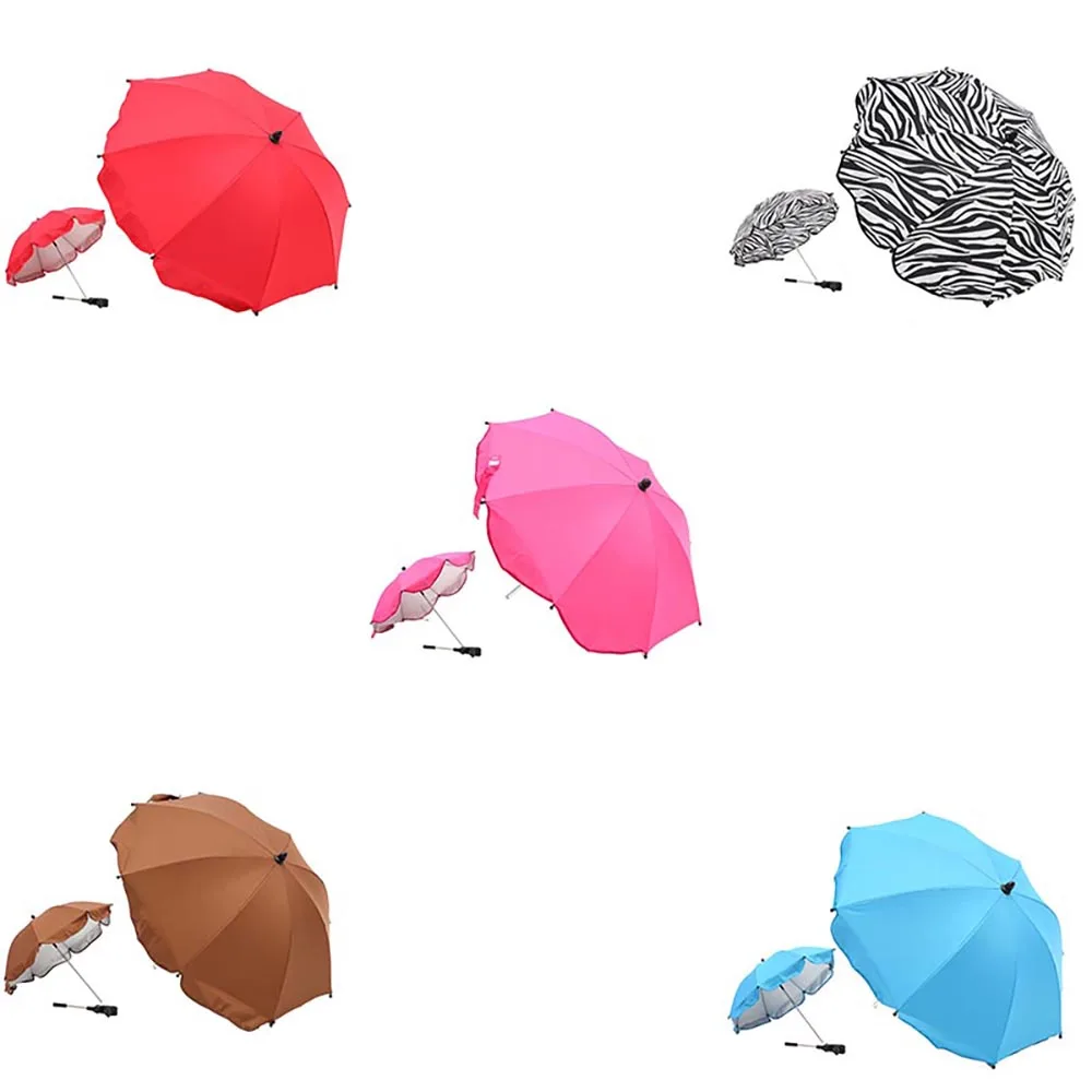

1pcs High Quality Adjustable Stroller Umbrella Rain UV Protection Baby Pram Pushchair Sun Shade Parasol With Universal Clamp