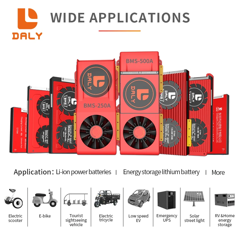 BMS LiFePO4 Li-Ion 100A CANBUS с вентилятором 3s 4s 8s 13s 16s 12V 24v 36v 48v LiFepo4 18650 daly smart |