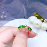 kjjeaxcmy fine jewelry 925 sterling silver inlaid natural gemstone diopside new woman female ring beautiful support detection
