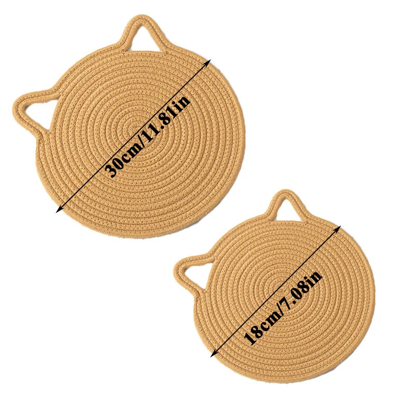

Cartoon Cat Hanging Placemat for Dining Table Decor Plate Dish Mat Coaster Cup Cotton Pot Holders Insulation Pad Kitchen Home