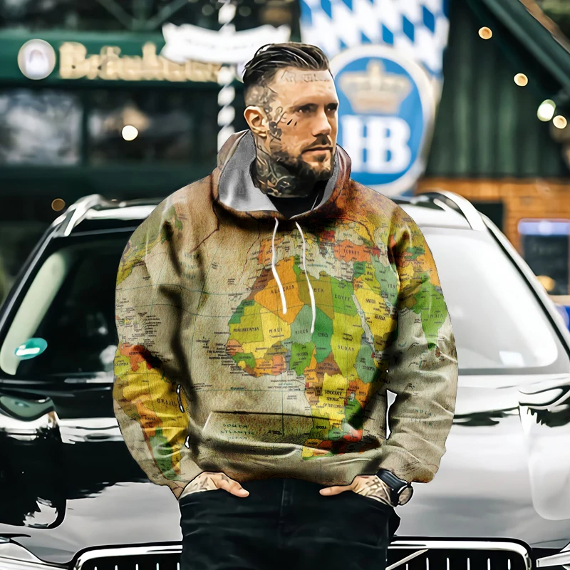

Мужская Спортивная толстовка с длинным рукавом, Повседневный свитер в стиле ретро с 3D принтом, уличная брендовая одежда для осени