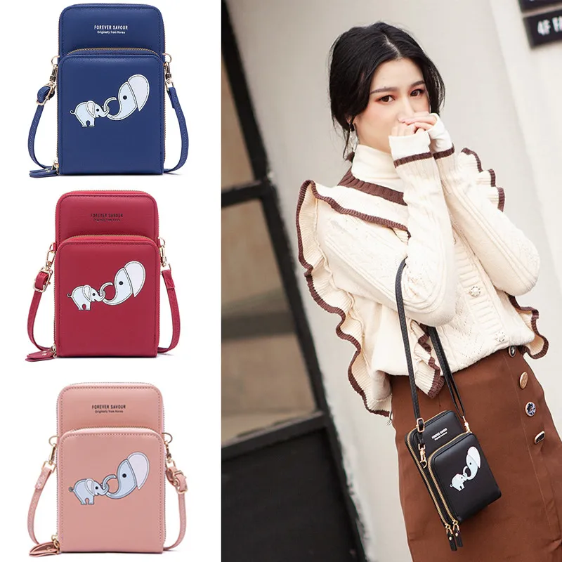 

Сумка-кошелек женская, для сенсорного экрана, из искусственной кожи, корейский стиль, 2021