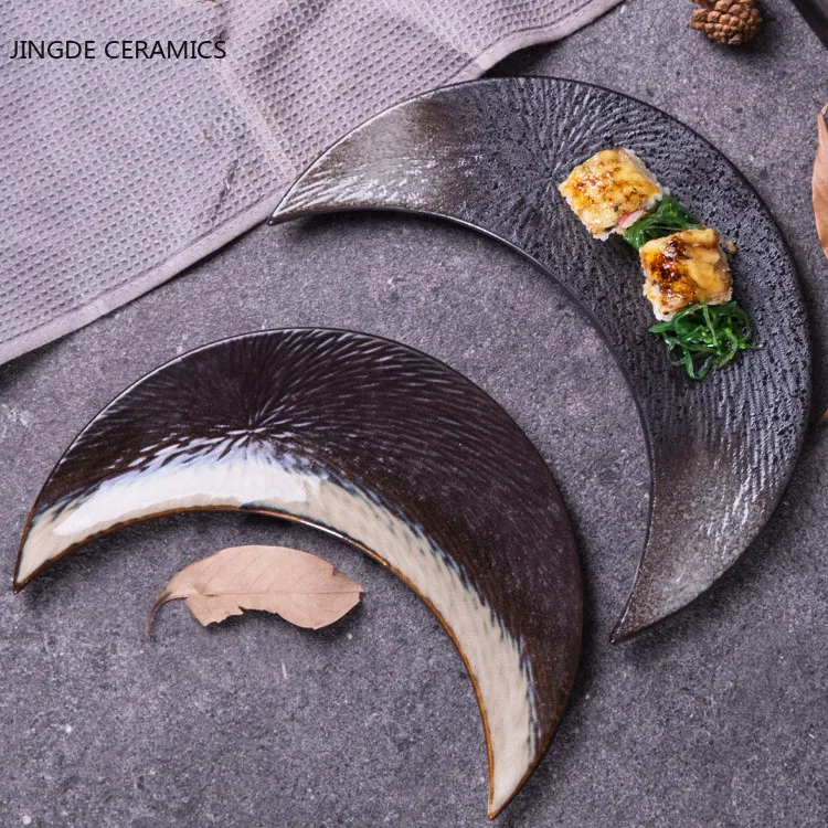 Тарелка для завтрака в форме Луны с звездами керамическая тарелка из костяного