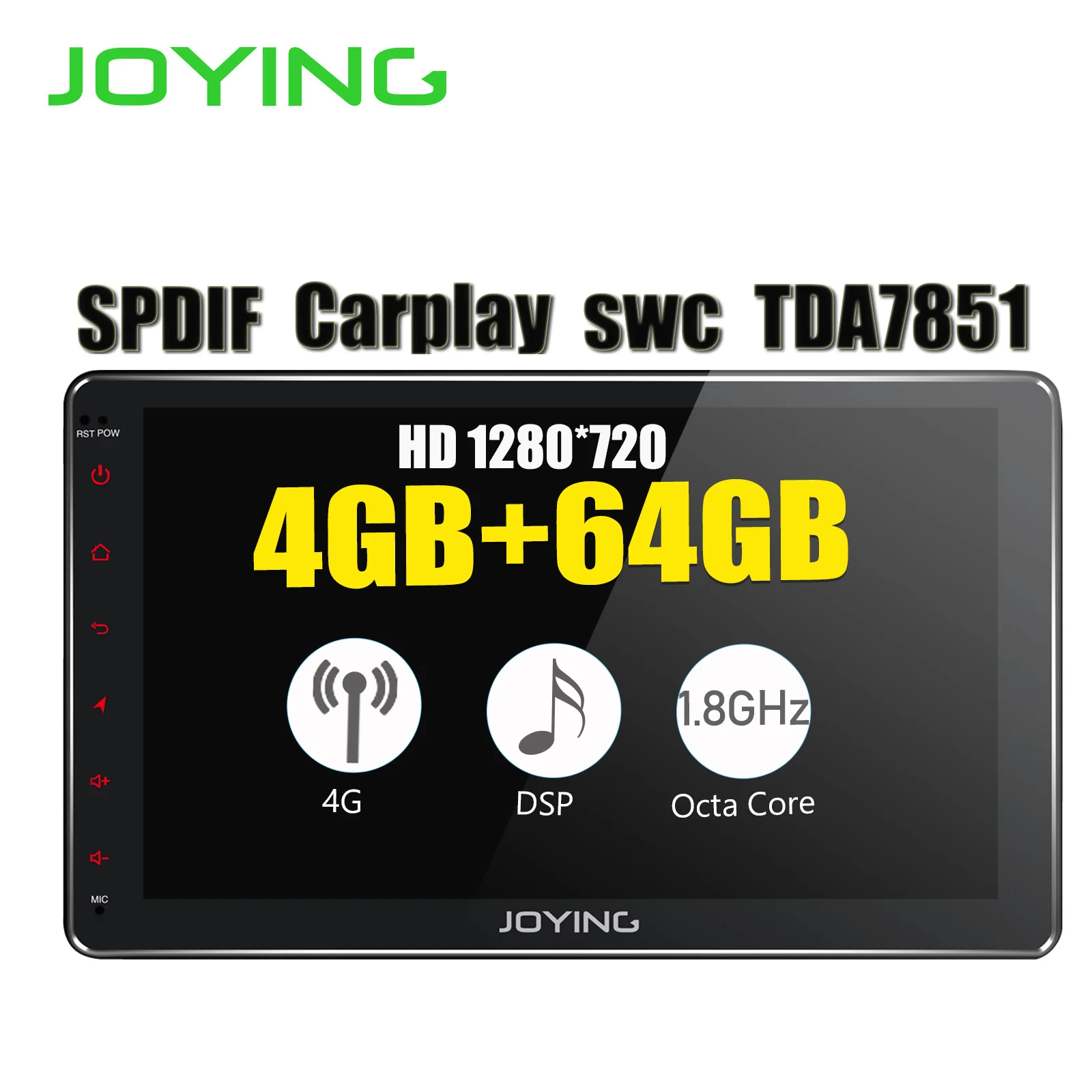 1" Android 8,1 один Din 1280*720 hd-навигатор для автомобиля стерео 4 Гб+ 64 Гб Встроенный 4G модем DSP беспроводной Carplay головное устройство без DVD плеера